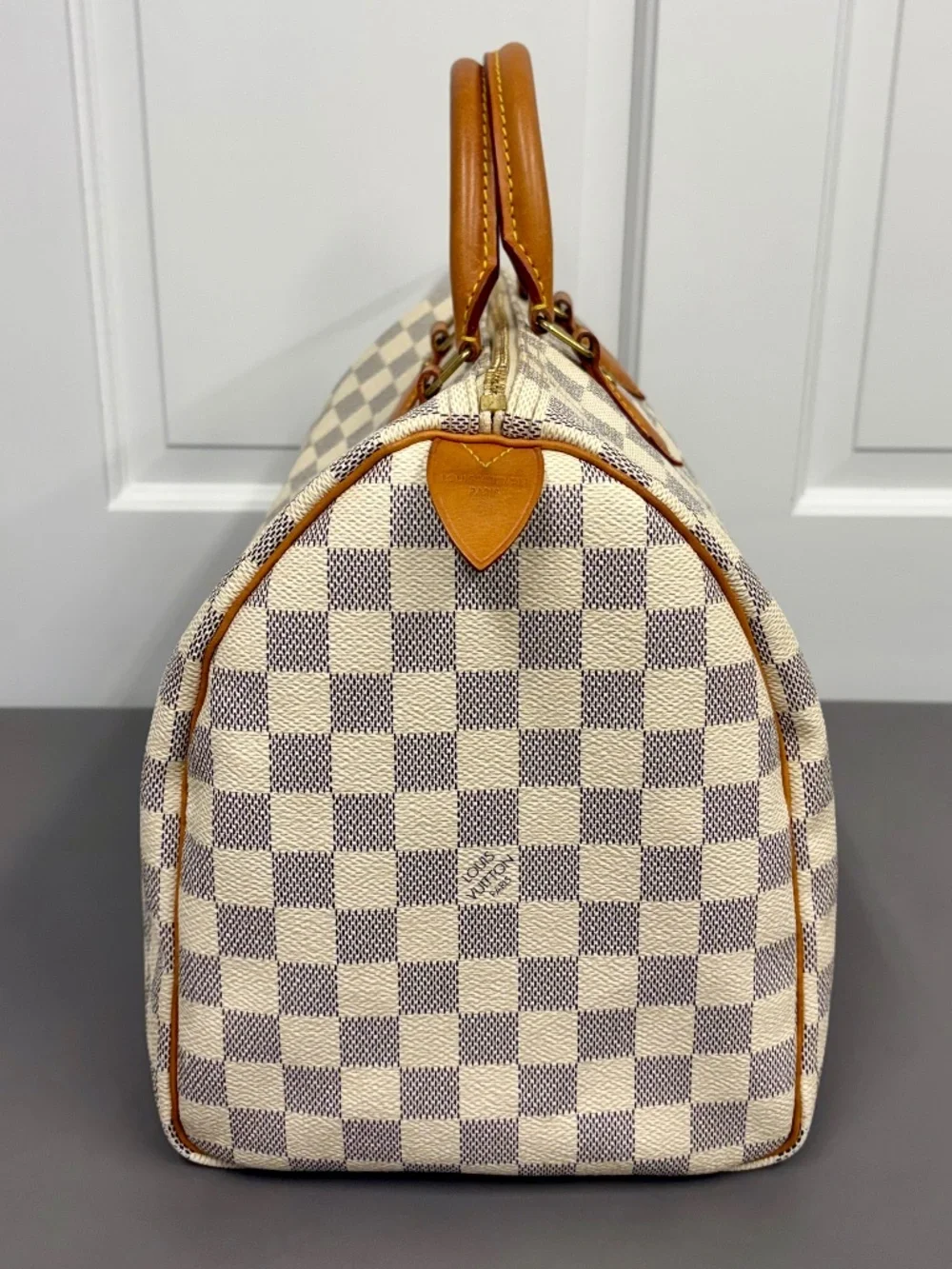 Louis Vuitton Damier Azur Speedy 35 Satchel Handbag